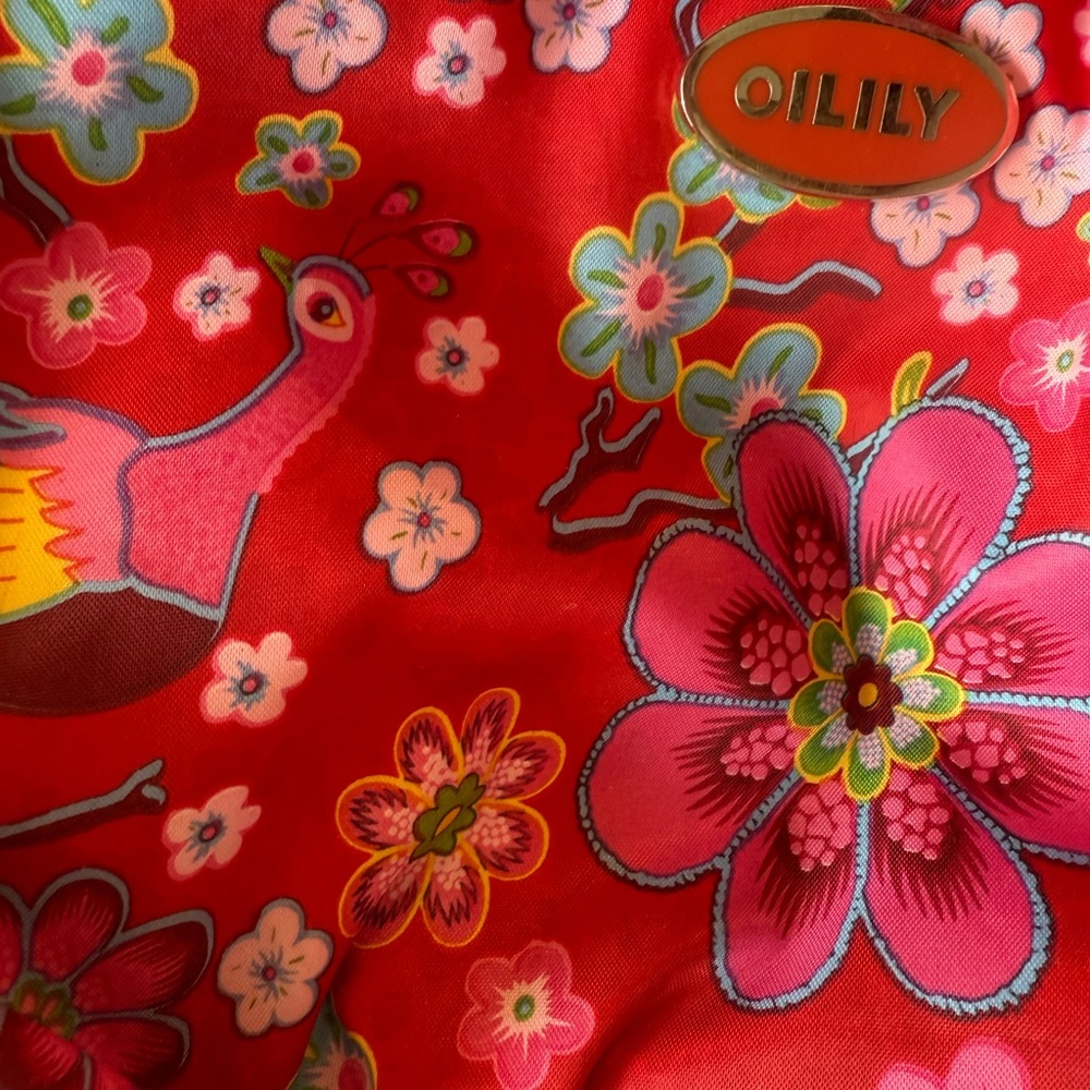 Oilily Red Floral Handbag with Removable Strap - Picture 10 of 10